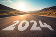 © Grafigator - 2024 new year road trip travel and future vision concept created with generative ai