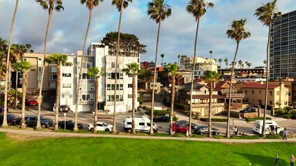 Wall Mural -  La Jolla Cove, San, Diego, California Looking at the Park and Buildings on the Skyline