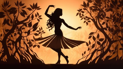 Dancer as a silhouette  illustration - beautiful wallpaper