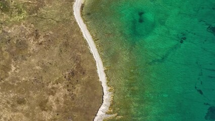 Wall Mural - view from the air on the sea and coast. sea relaxation and travel. vacation near the sea. azure wate