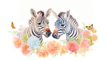 Children's Book Illustration Happy Zebras
