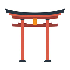 Poster - Isolated traditional japanese shrine landmark Vector