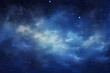 Navy blue space sky and stars, soft atmospheric light