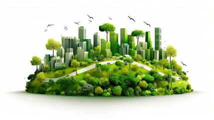 Wall Mural - Illustration image, Nature and Sustainability, Eco-friendly Living and conservation, Concept art of Earth and animal life in different environments, Generative AI illustration