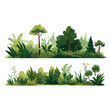 © Zaharia Levy - forest set vector flat minimalistic isolated illustration