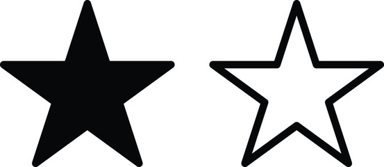 Wall Mural - star icon set vector in two styles isolated on white background