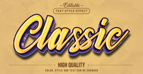 Editable text style effect - Classic text style theme.