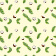 야자나무 이파리와 야자열매 패턴