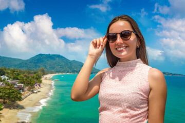 Wall Mural - Woman at Lamai Beach on Samui