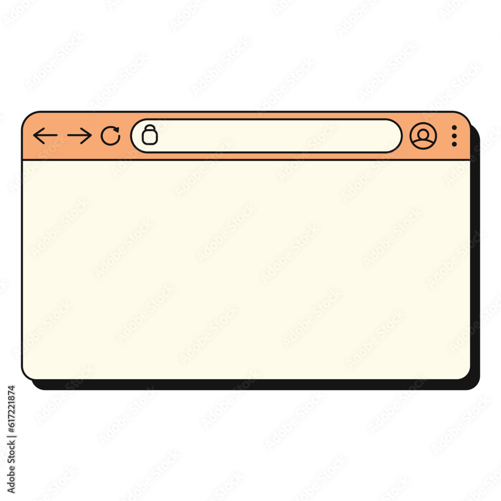 Retro UI frame. Retro user interface box. Windoww browser. Stock Vector ...