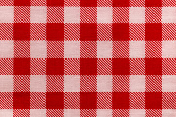 Canvas Print - Close-up plaid fabric pattern texture and textile background.