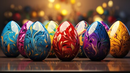 Poster - Easter chocolate eggs vector illustration