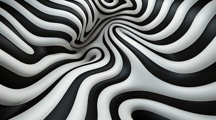 Poster - black and white background optical art illusion