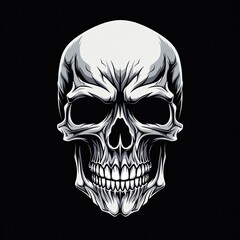 Poster - vector halloween skull illustration isolated on black