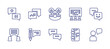 © Huticon - Conversation line icon set. Editable stroke. Vector illustration. Containing conversation, talk, chat.