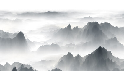 Wall Mural - mountains in the fog