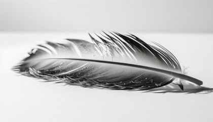 Poster - Feathered elegance animal wing decoration in monochrome simplicity generated by AI