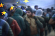 Eine Gruppe von Migranten in der Europäischen Union EU
