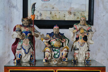 Old Antique Ceramic Chinese Soldiers Displayed In Temanggung Chinese Museum, Central Java Indonesia 5 June 2023