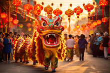 Chinese Dragon As A Character For The Dragon Dance At The Chinese New Year Festival.