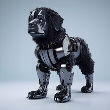 Newfoundland Dog Robot Statue Realistic