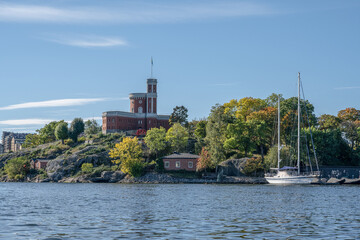 Wall Mural - beautiful historical Kastellet citadel on islet Kastellholmen in central Stockholm Sweden