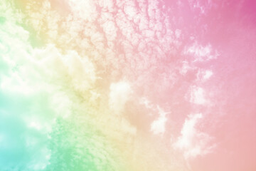 Wall Mural - Sky and cloud background with a pastel color. Sky cloud background with a pastel colored gradient. Sky and cloud background and pastel fantasy color.