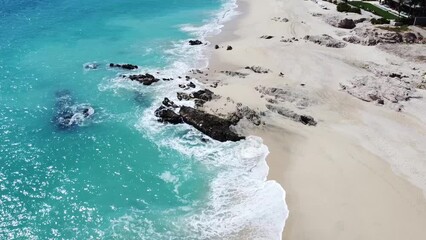 Wall Mural - Aerial ocean and coastal beach view