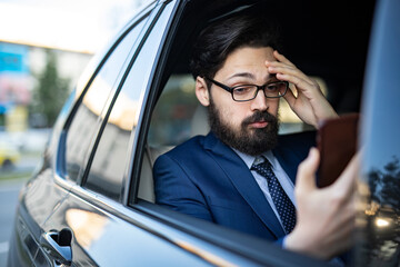 A young perspective businessman in a smart outfit and business outdoor