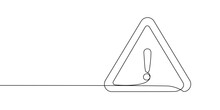 Danger Sign Caution, Stop Alert Attention Continuous One Line Illustration. Warning Alarm Points Sign Danger. Warning: Potential Hazard Ahead! Enhance Safety With Our Striking Continuous Line Vector