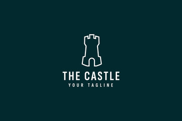 Sticker - Castle logo vector icon illustration