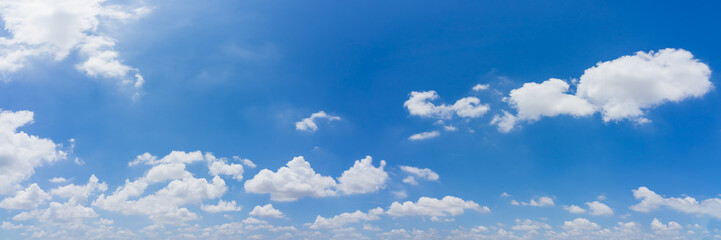 Wall Mural - beautiful panorama of blue sky and clouds nature background.