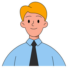 Sticker - Businessman Avatar Illustration