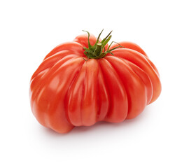 Wall Mural - Ripe tomato isolated on white background