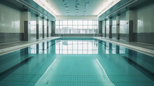 Swimming Pool In A Modern Fitness Center. Generative AI