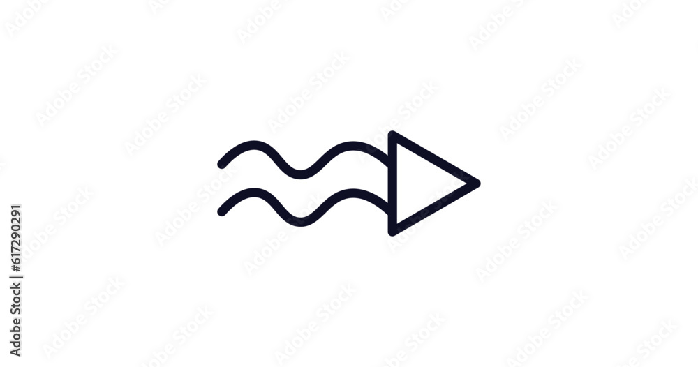 undulating arrow icon. Thin line undulating arrow icon from user ...