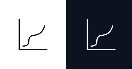 Wall Mural - curves icon. thin line curves icon from traffic signs collection. outline vector isolated on dark bl