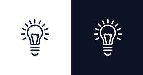Wall Mural - creativity icon. thin line creativity icon from strategy collection. outline vector isolated on dark