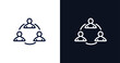 © Abstract - collaboration icon. Thin line collaboration icon from strategy collection. Outline vector isolated on dark blue and white background. Editable collaboration symbol can be used web and mobile