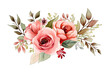cute floral corner frame watercolor style