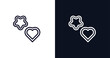 cookie cutter icon. Thin line cookie cutter icon from kitchen collection. Outline vector isolated on dark blue and white background. Editable cookie cutter symbol can be used web and mobile