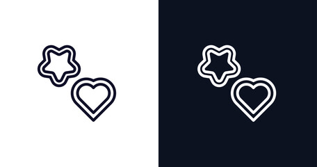 Wall Mural - cookie cutter icon. Thin line cookie cutter icon from kitchen collection. Outline vector isolated on dark blue and white background. Editable cookie cutter symbol can be used web and mobile