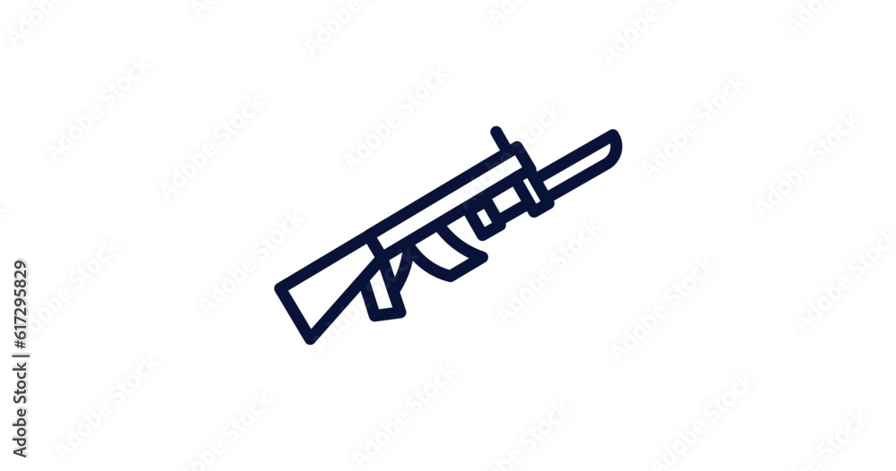 bayonet on rifle icon. Thin line bayonet on rifle icon from military ...