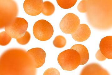 Wall Mural - Levitation of red lentils isolated on transparent background.