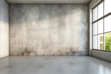 Wall Mural - front view, empty wall painted in cement backdrop for website slide slider design to show product ge