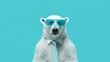 A cool polar bear sporting sunglasses , Generative AI