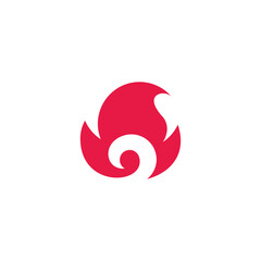 Poster - spiral red flame symbol logo vector