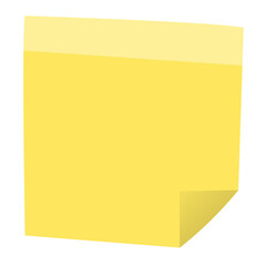 Square yellow sticky paper note reminders. Office memo label stationery.