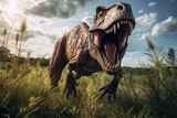 Fototapeta Zwierzęta - tyrannosaurus rex in the grass