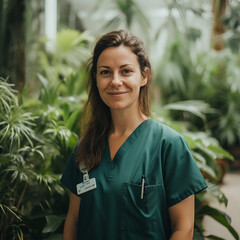 Professional nurse, doctor or hospital physician, with a natural portrait style. Woman or female with arms crossed for healthcare, medical wellness and a happy, confident and proud real smile